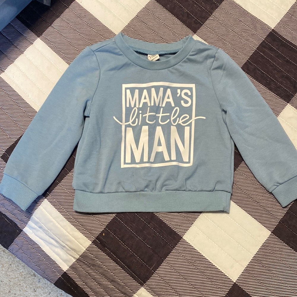 12 month “mamas little man” sweatshirt